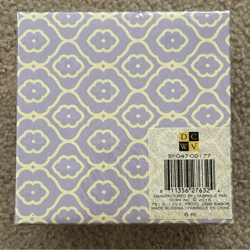 New DCWV 6 Pack Small Nesting Gift Boxes w/ Lids 5”x5”x3” Square Purple